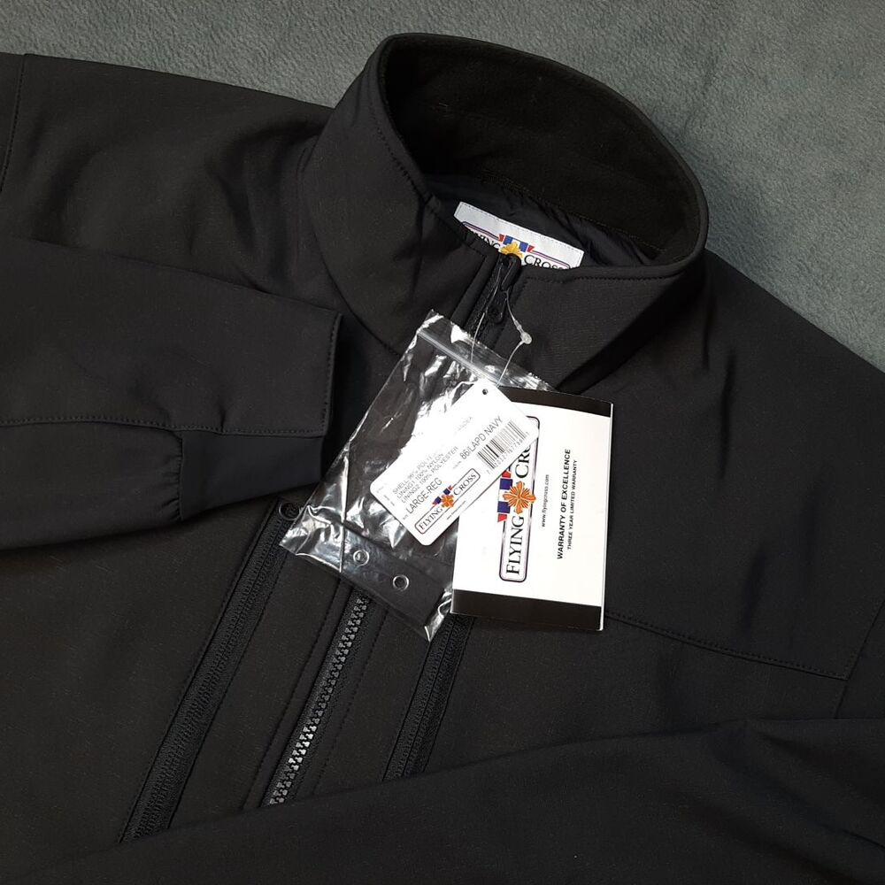 NEW Flying Cross Jacket Mens Large Black Bomber Windbreaker Workwear F1 54100A